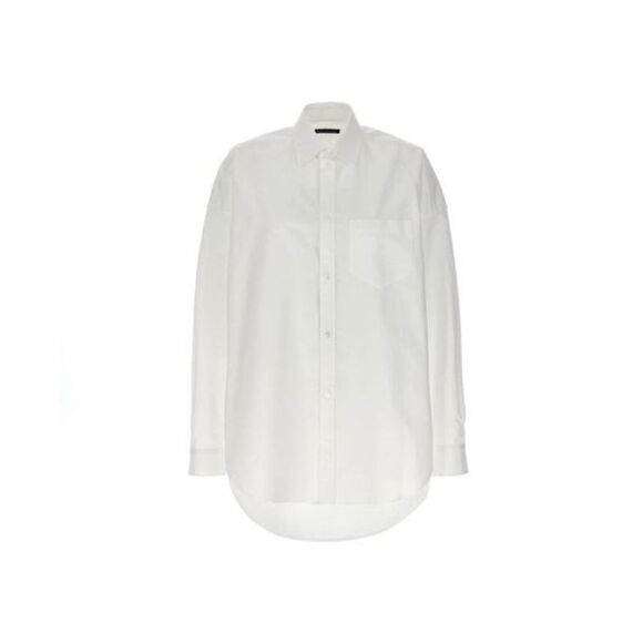 Balenciaga Tops - Balenciaga White Cotton Dress Women's Shirt